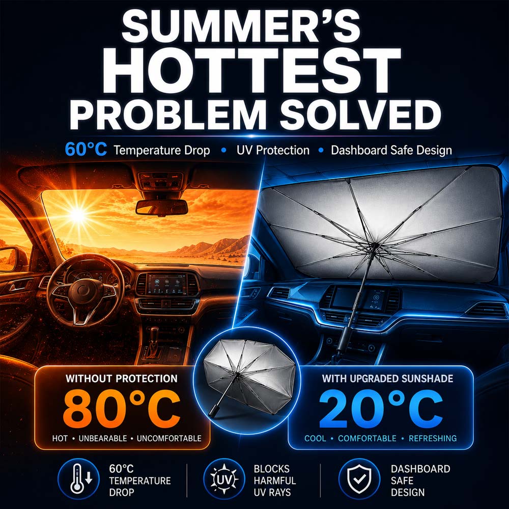 🔥Last Day 50% OFF - Daba™ 2026 Upgraded Car Windshield Sun Shade Umbrella