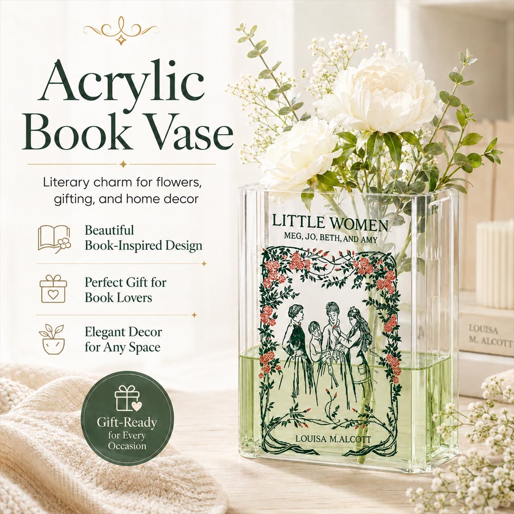 Daba™ 📚 Acrylic Book Vase — A Beautiful Blend of Books, Flowers & Memories💐