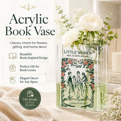 Daba™ 📚 Acrylic Book Vase — A Beautiful Blend of Books, Flowers & Memories💐