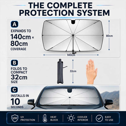 🔥Last Day 50% OFF - Daba™ 2026 Upgraded Car Windshield Sun Shade Umbrella