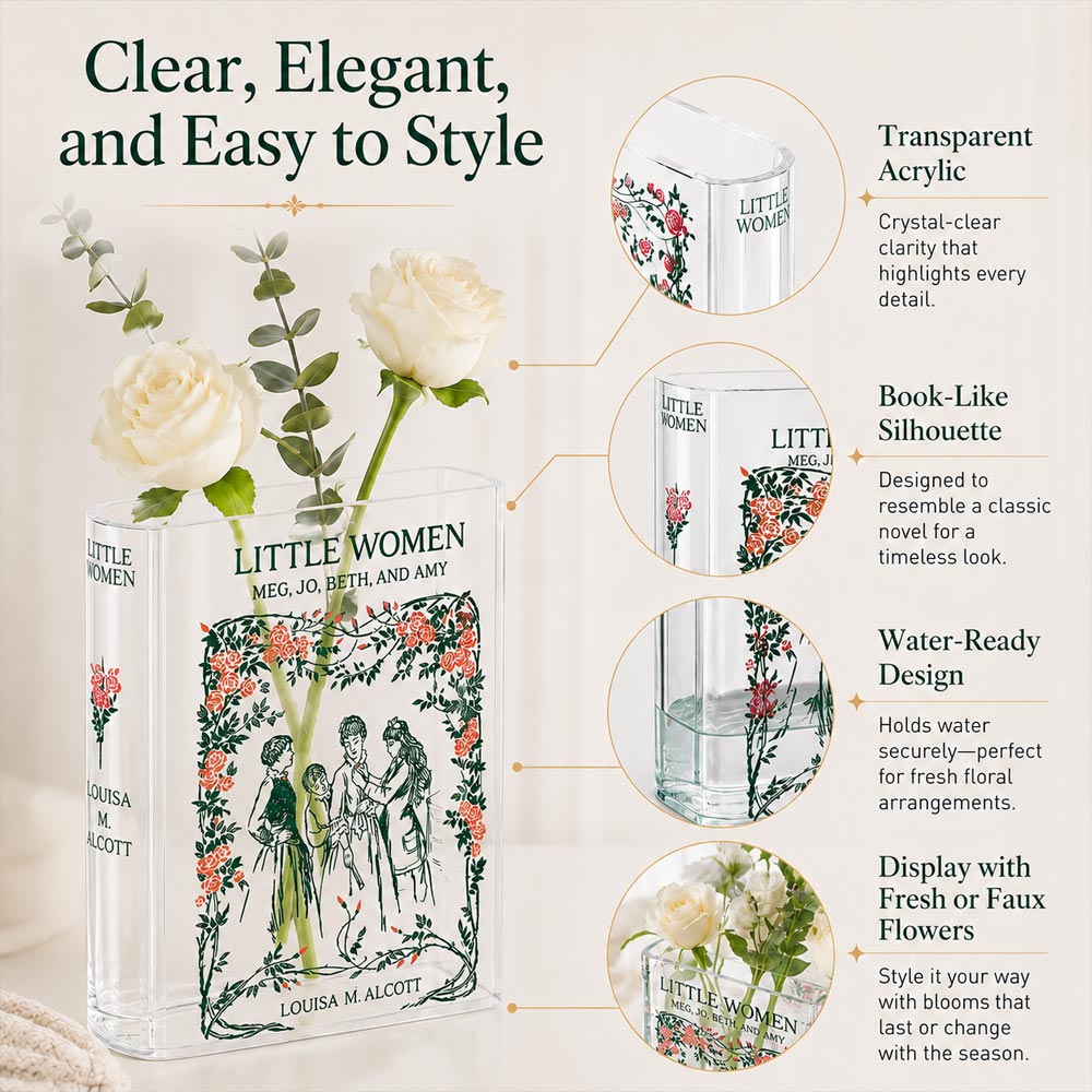 Daba™ 📚 Acrylic Book Vase — A Beautiful Blend of Books, Flowers & Memories💐