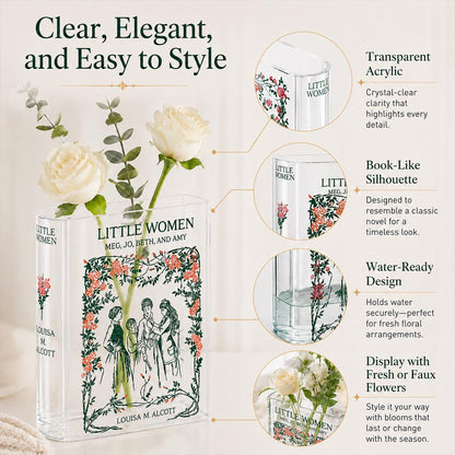 Daba™ 📚 Acrylic Book Vase — A Beautiful Blend of Books, Flowers & Memories💐
