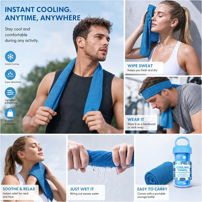 ☀️Cooling Towel -👍Daba™ Cold Sweat Towel You Can Use Anywhere, Anytime! Reusable Soft Absorbent Cooling Portable 🔥