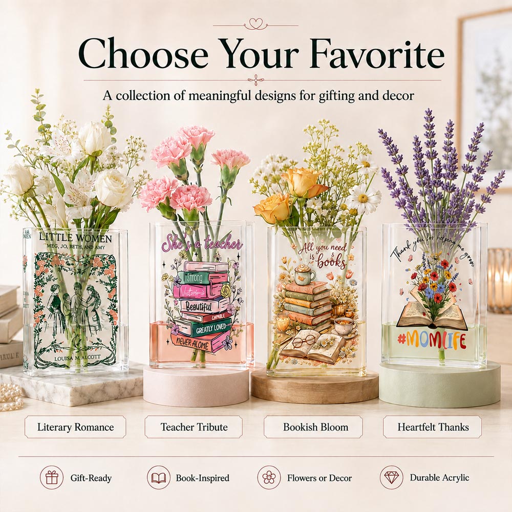 Daba™ 📚 Acrylic Book Vase — A Beautiful Blend of Books, Flowers & Memories💐