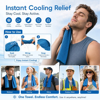 ☀️Cooling Towel -👍Daba™ Cold Sweat Towel You Can Use Anywhere, Anytime! Reusable Soft Absorbent Cooling Portable 🔥