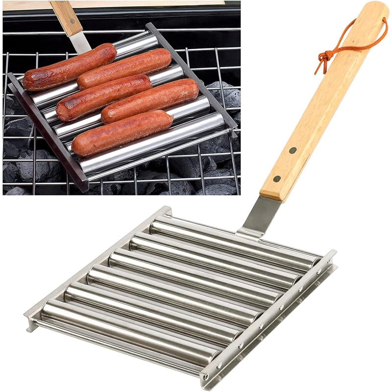 Daba™ Hot Dog Roller Rack – Grill 5 Hot Dogs Evenly with Easy Push & Pull Design