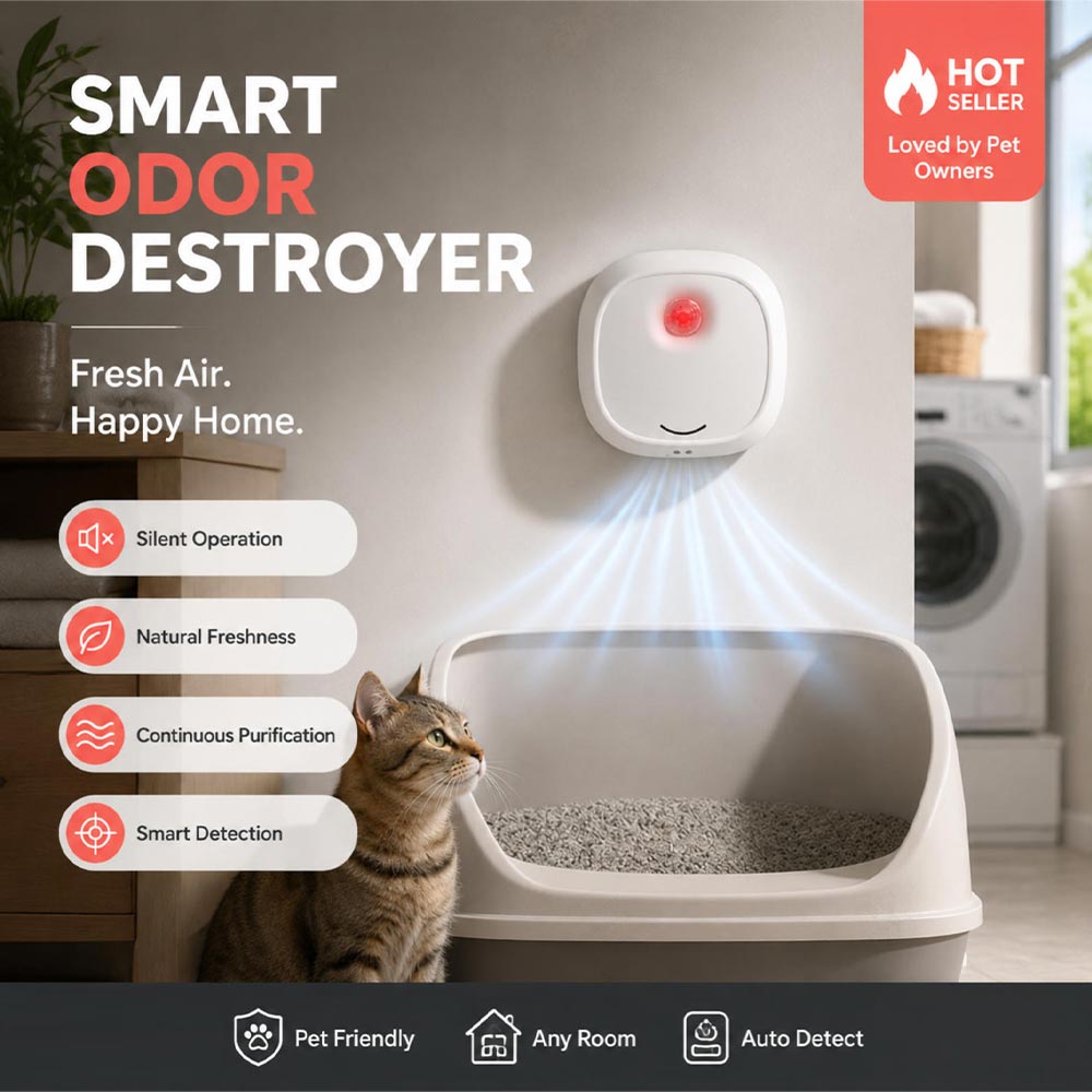🔥Limited Time 50% OFF! 🌬️Say goodbye to unpleasant odors with it! Smart Quiet Pet Odor Eliminator