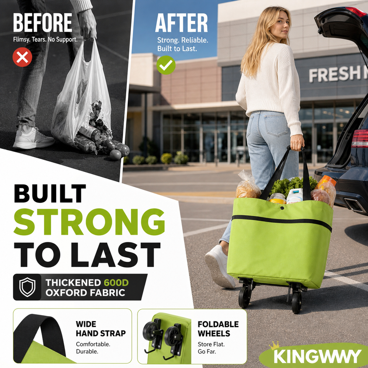 🔥HOT SALE 50% OFF🔥Daba™ Foldable 2-in-1 Shopping Bag🔥