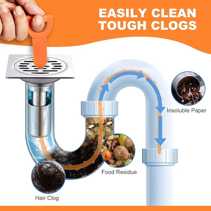 Daba™ Drain Extractor – 20” Flexible Hair Clog Removal Tool for Sink, Shower & Tub (No Chemicals Needed)