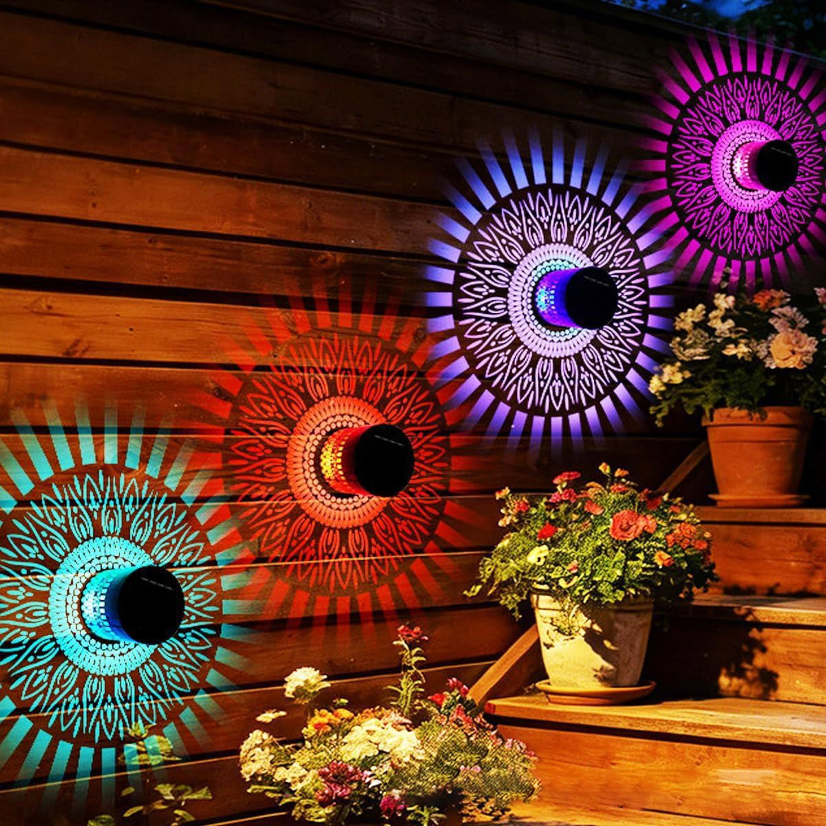 🌞Daba™🌀 Solar Mandala Light – Stunning Pattern Projection, 2-in-1 Floor/Wall, IP65 Waterproof, Auto On/Off 🌿
