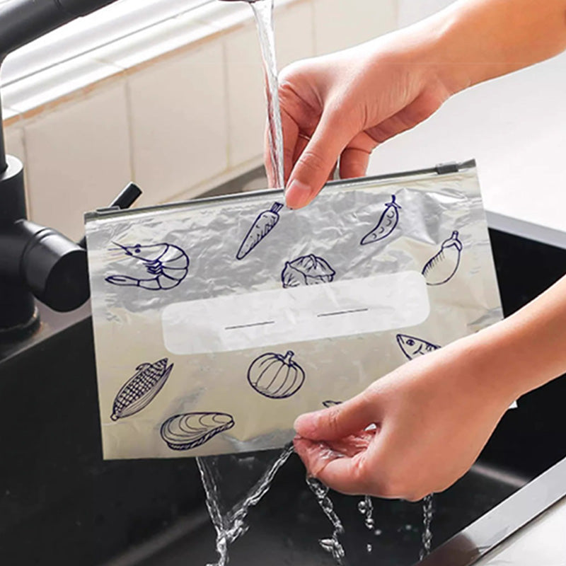 Daba™🔥Limited Sale: Buy 2 get 1 free!🍗 🥦Reusable Aluminum Foil Sealable Storage Bags
