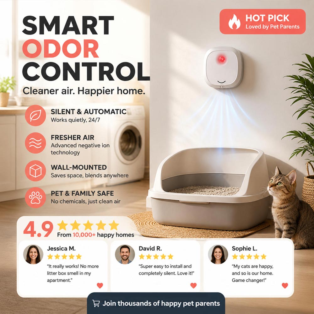 🔥Limited Time 50% OFF! 🌬️Say goodbye to unpleasant odors with it! Smart Quiet Pet Odor Eliminator