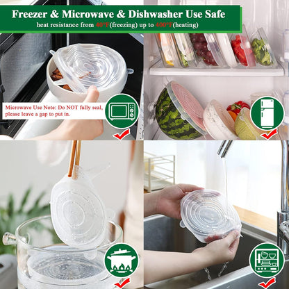 DABA™ Reusable Silicone Lids — 6 PCS Stretch Bowl & Pot Covers Pro