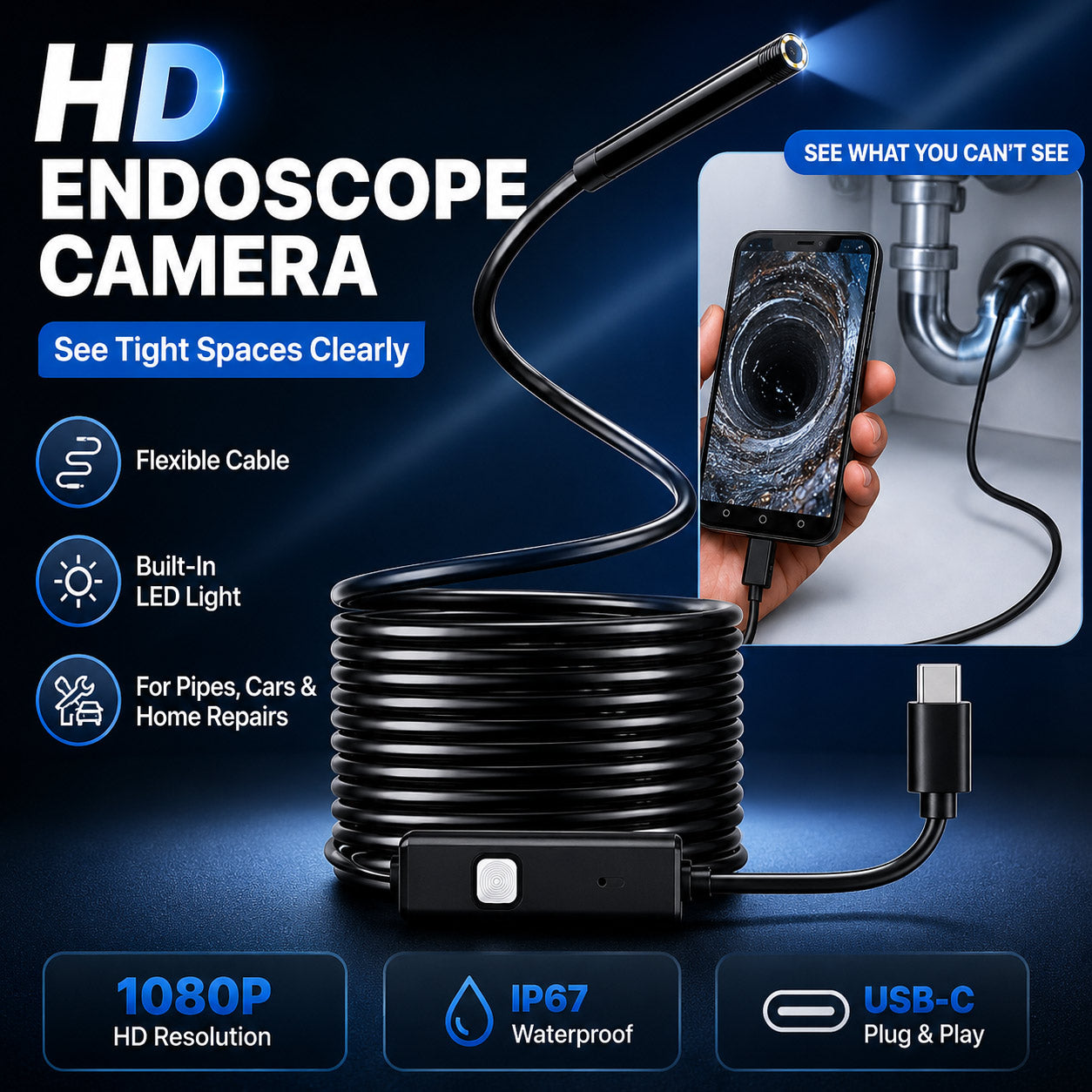 Daba™ Endoscope Camera: Durable High-Resolution Industrial Inspection Camera