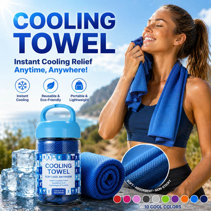 ☀️Cooling Towel -👍Daba™ Cold Sweat Towel You Can Use Anywhere, Anytime! Reusable Soft Absorbent Cooling Portable 🔥