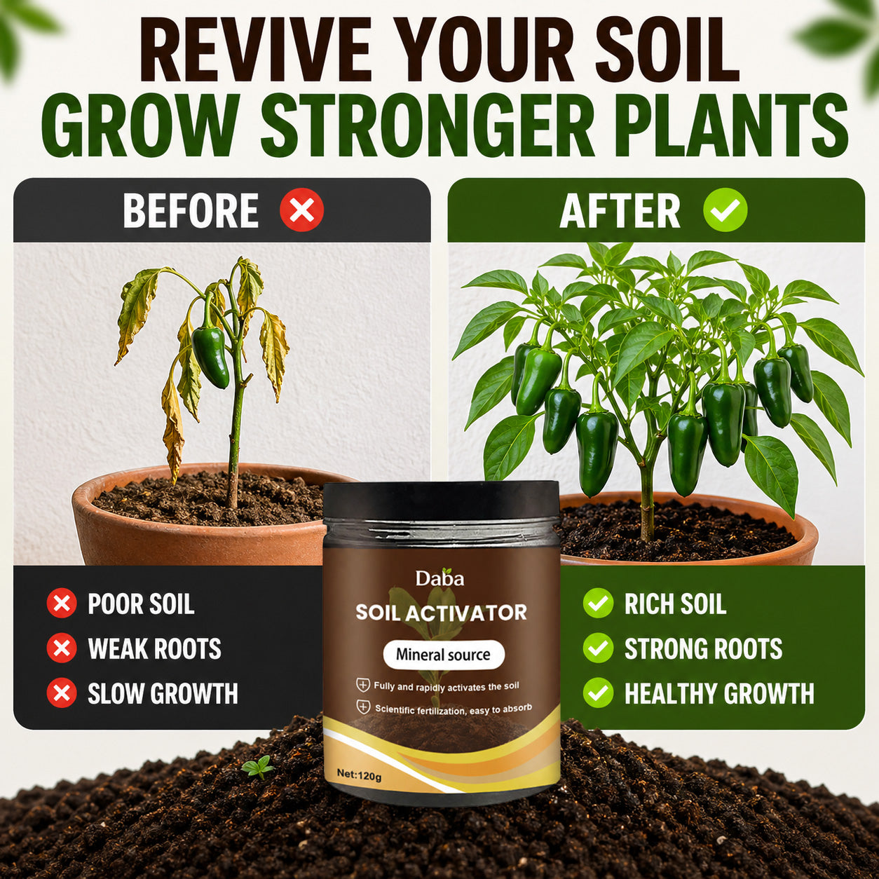 Daba™ Soil Activator – Revive Soil & Grow Stronger, Healthier Plants Naturally