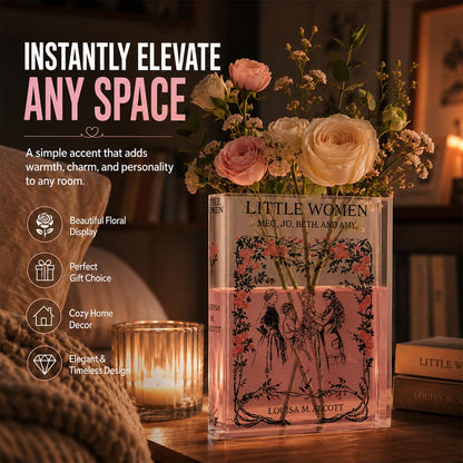 Daba™ 📚 Acrylic Book Vase — A Beautiful Blend of Books, Flowers & Memories💐