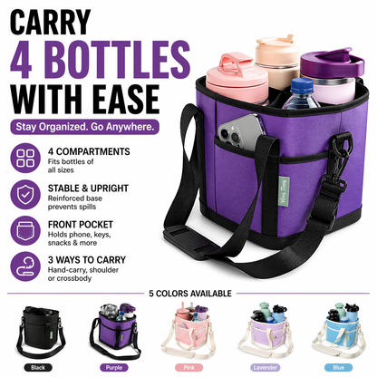 Daba™ 4-Bottle Carrier Bag – Stay Organized Anywhere