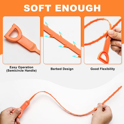 Daba™ Drain Extractor – 20” Flexible Hair Clog Removal Tool for Sink, Shower & Tub (No Chemicals Needed)