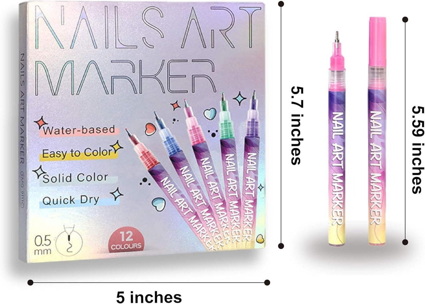 Daba™ 12 Colors Nail Art Pens Set(OFFER)