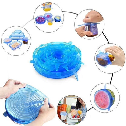 DABA™ Reusable Silicone Lids — 6 PCS Stretch Bowl & Pot Covers Pro