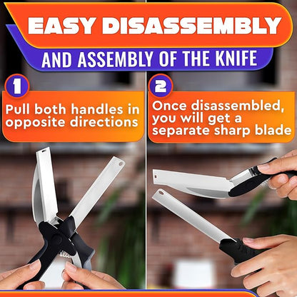 Daba™ 2-in-1 Kitchen Food Cutter for Fast, Easy, Low-Mess Prep