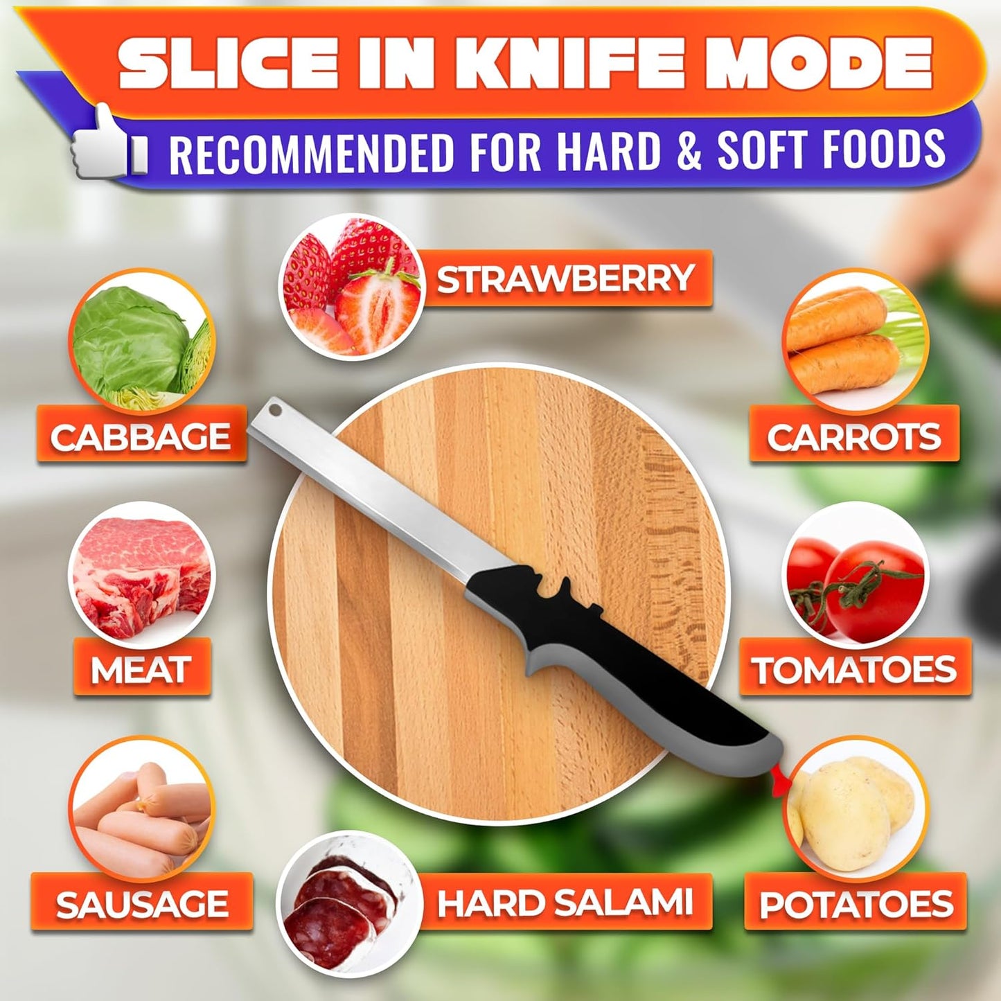 Daba™ 2-in-1 Kitchen Food Cutter for Fast, Easy, Low-Mess Prep