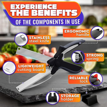 Daba™ 2-in-1 Kitchen Food Cutter for Fast, Easy, Low-Mess Prep