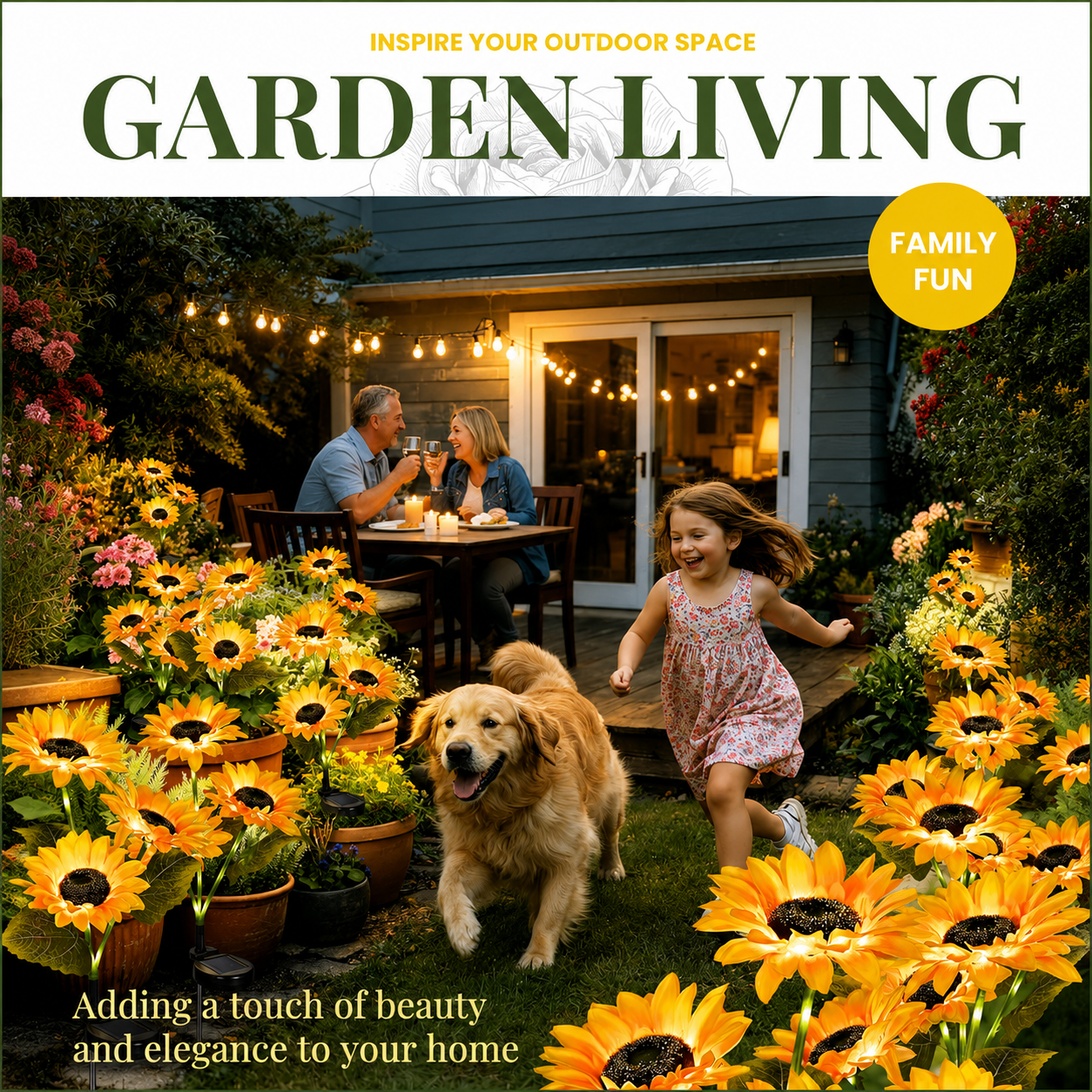 Daba™ Solar Sunflower Garden Lights