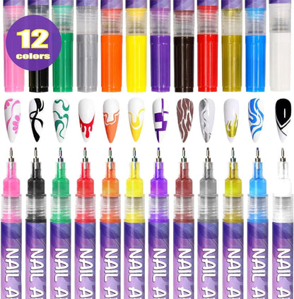Daba™ 12 Colors Nail Art Pens Set(OFFER)