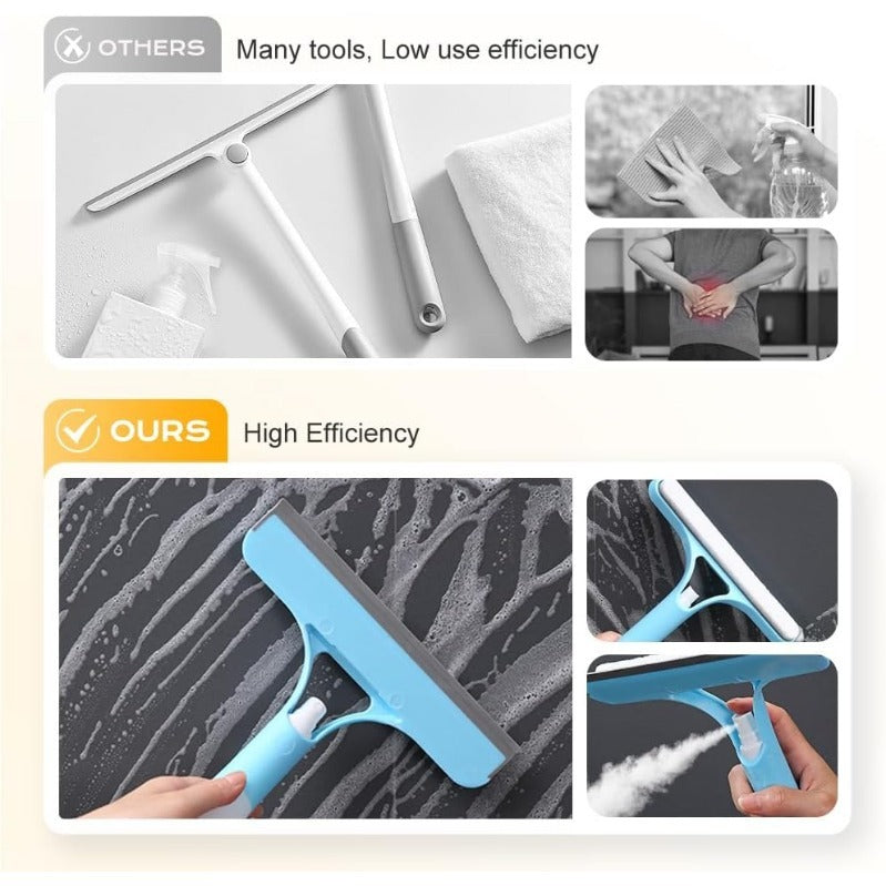 Daba™ BrightSwipe 3 in 1 Window Squeegee Cleaner with Spray Bottle