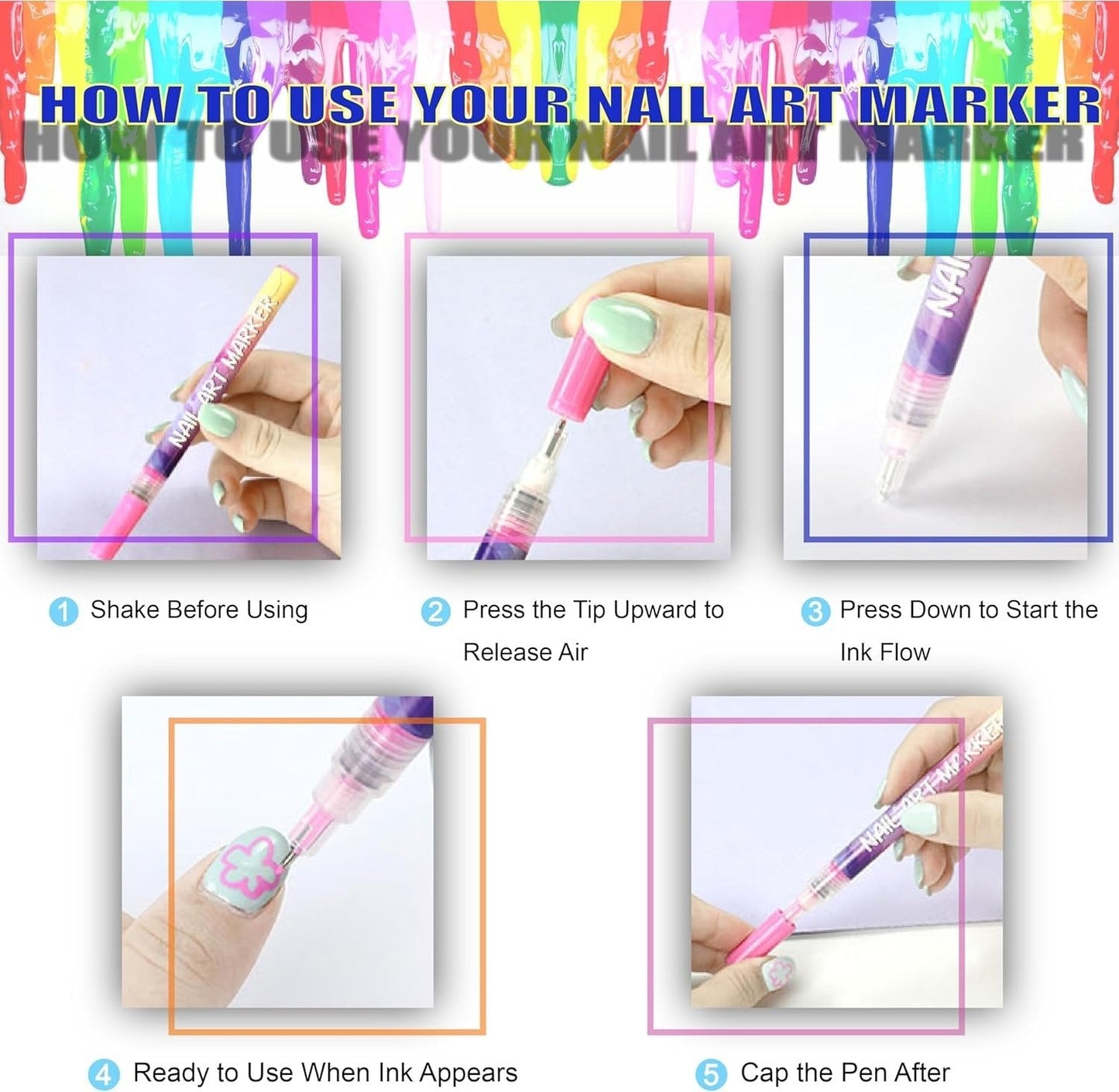 Daba™ 12 Colors Nail Art Pens Set(OFFER)