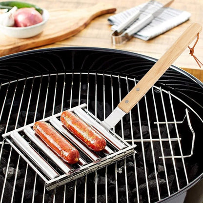 Daba™ Hot Dog Roller Rack – Grill 5 Hot Dogs Evenly with Easy Push & Pull Design