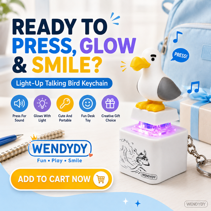Daba™ Voice-Activated Light-Up Rechargeable Bird Button Keychain🐦