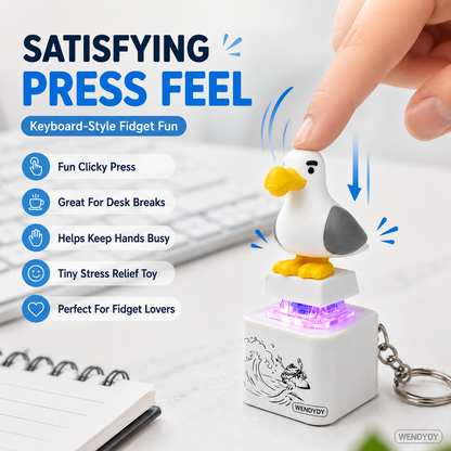 Daba™ Voice-Activated Light-Up Rechargeable Bird Button Keychain🐦