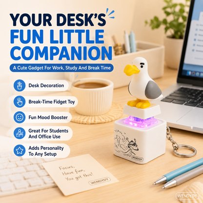 Daba™ Voice-Activated Light-Up Rechargeable Bird Button Keychain🐦