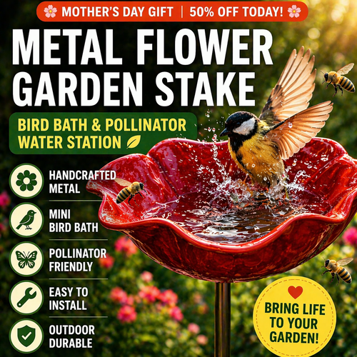 Daba™ Metal Flower Garden Stake Bird Bath🎁Perfect Mother's Day Gift 50% OFF💖
