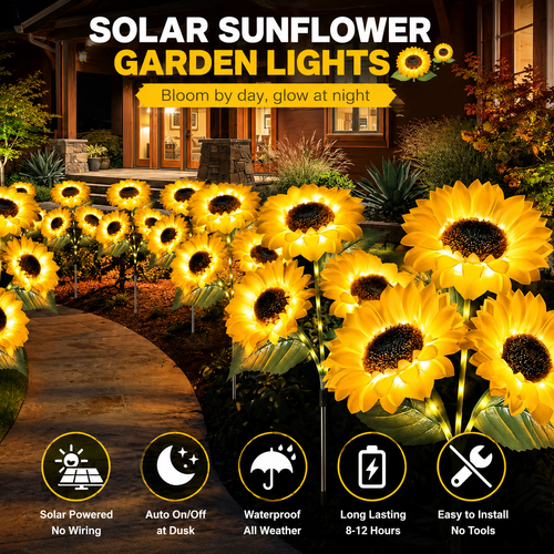 Daba™ Solar Sunflower Garden Lights