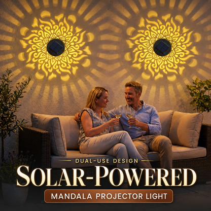 🌞Daba™🌀 Solar Mandala Light – Stunning Pattern Projection, 2-in-1 Floor/Wall, IP65 Waterproof, Auto On/Off 🌿