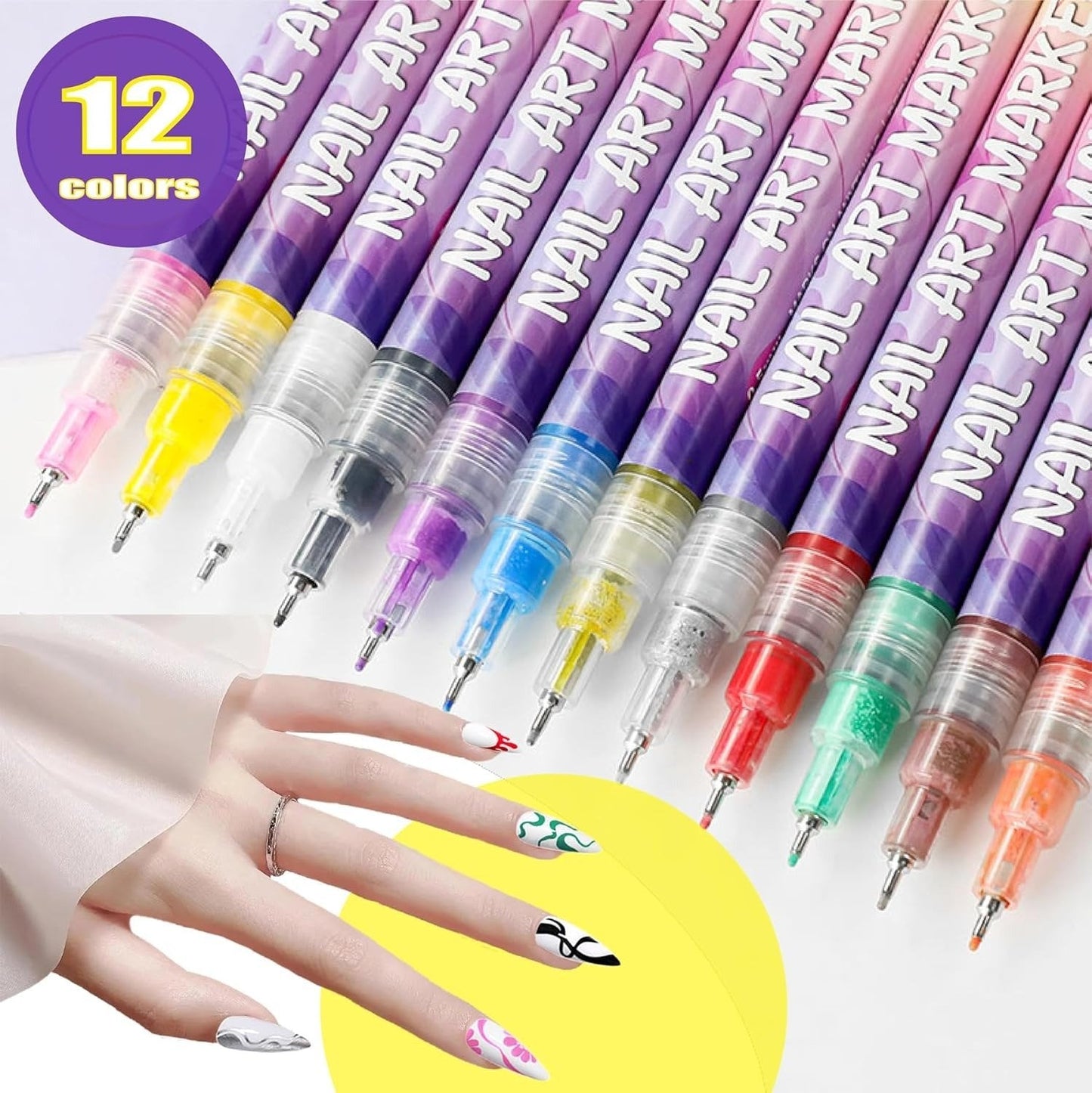 Daba™ 12 Colors Nail Art Pens Set(OFFER)
