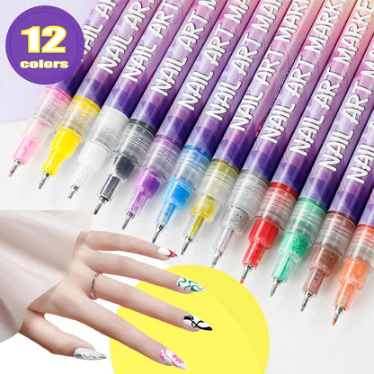 Daba™ 12 Colors Nail Art Pens Set(OFFER)