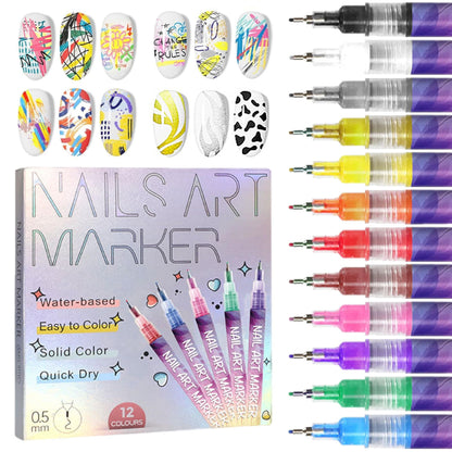 Daba™ 12 Colors Nail Art Pens Set(OFFER)