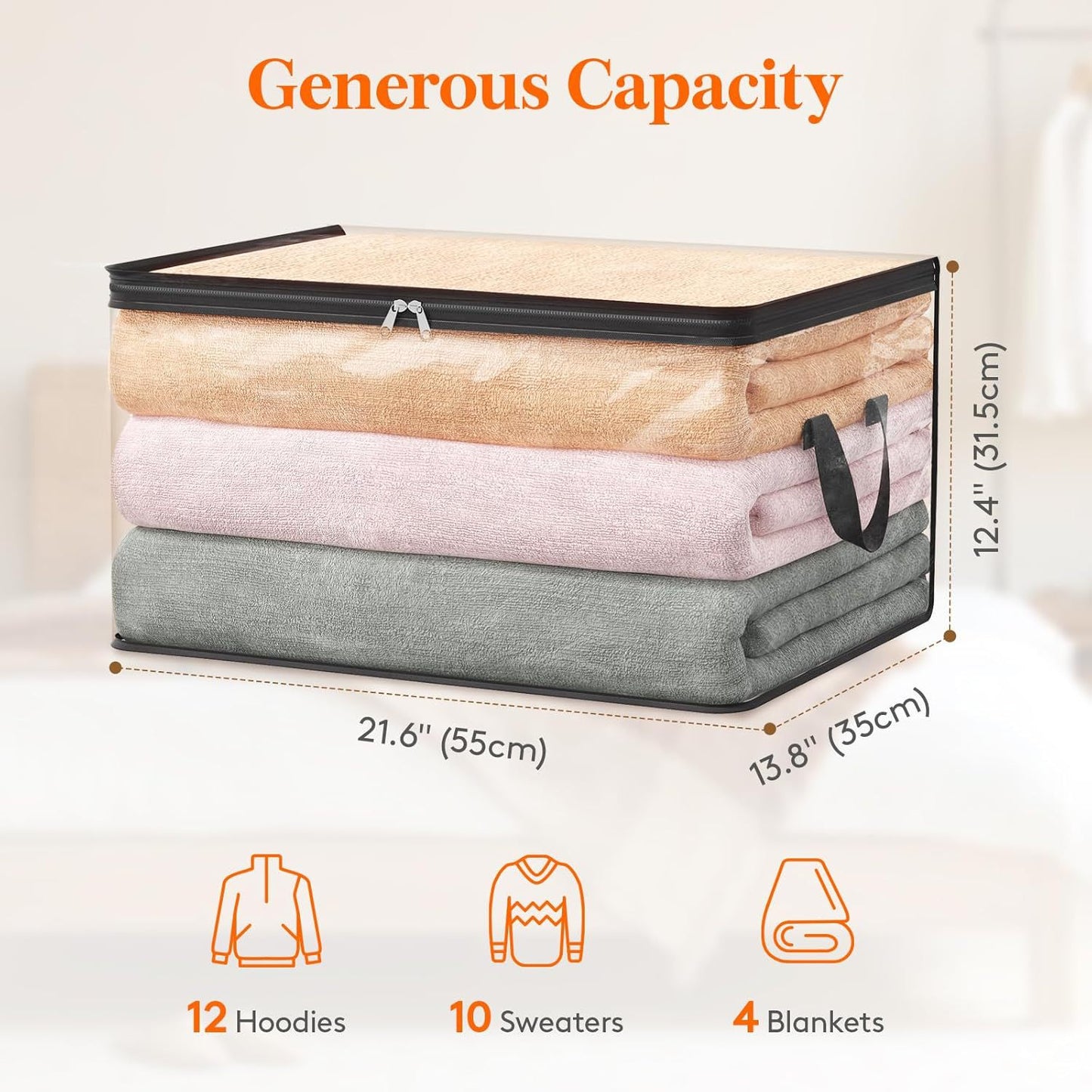 ⏳LAST DAY BUY 2 GET 1 FREE!!💕Daba™ Transparent Storage Bag – Large, Dust & Moisture-Proof with Handle✨