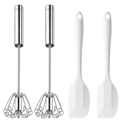 🥚 BUY 2 GET 1 FREE! 🔥Daba™ Semi-Automatic Stainless Steel Push-Down Whisk – Fast, Durable & Effortless Mixing