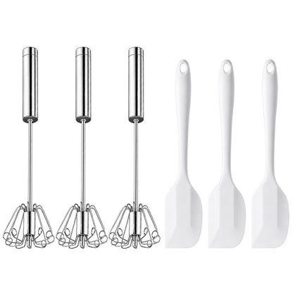 🥚 BUY 2 GET 1 FREE! 🔥Daba™ Semi-Automatic Stainless Steel Push-Down Whisk – Fast, Durable & Effortless Mixing