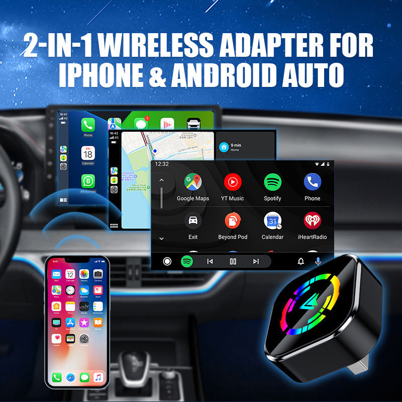 📱60% OFF NOW!🔥Daba™ 2-in-1 Wireless CarPlay & Android Auto Adapter