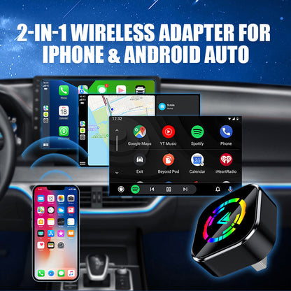 📱60% OFF NOW!🔥Daba™ 2-in-1 Wireless CarPlay & Android Auto Adapter