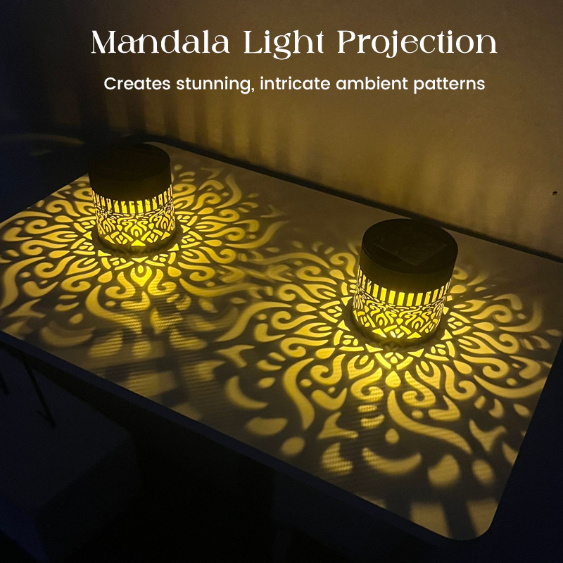 🌞Daba™🌀 Solar Mandala Light – Stunning Pattern Projection, 2-in-1 Floor/Wall, IP65 Waterproof, Auto On/Off 🌿
