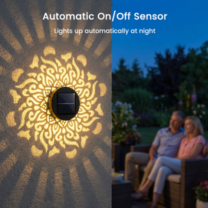🌞Daba™🌀 Solar Mandala Light – Stunning Pattern Projection, 2-in-1 Floor/Wall, IP65 Waterproof, Auto On/Off 🌿