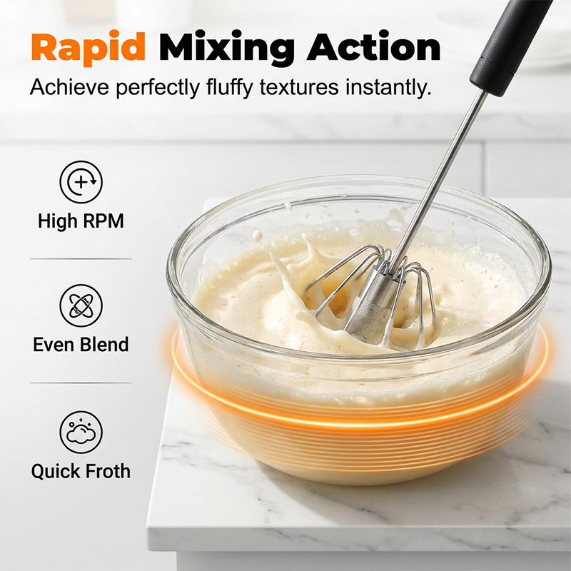 🥚 BUY 2 GET 1 FREE! 🔥Daba™ Semi-Automatic Stainless Steel Push-Down Whisk – Fast, Durable & Effortless Mixing